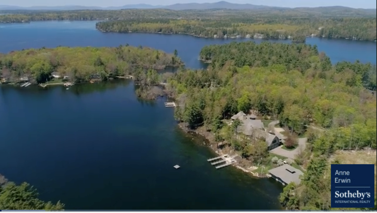 winnipesaukee lake drone photo